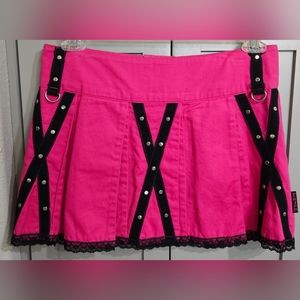 Vintage Tripp NYC Hot Pink and Black Mini Skirt - Excellent Condition